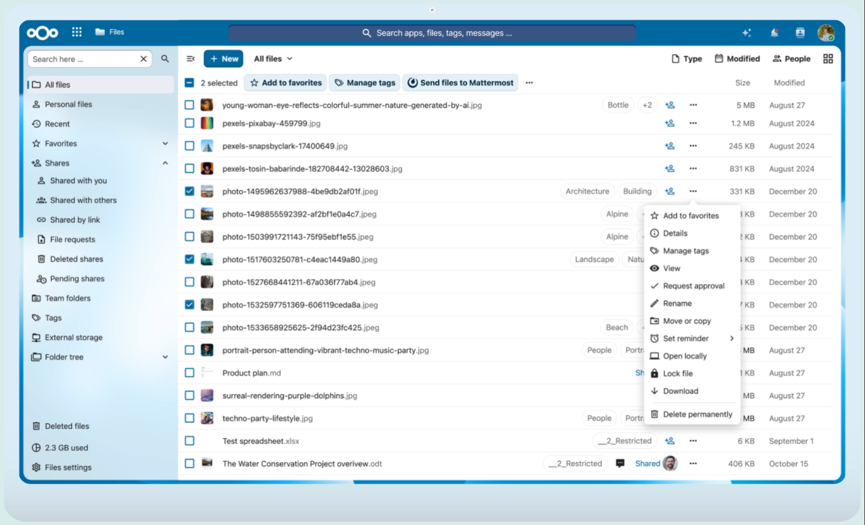 Nextcloud Files interface