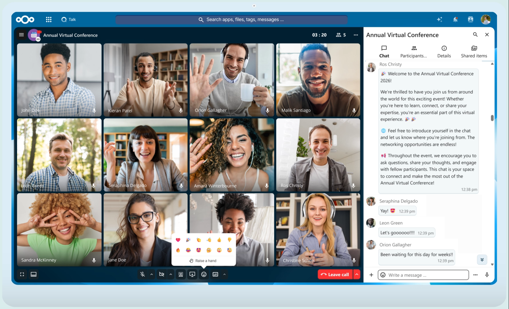 Nextcloud Talk interface